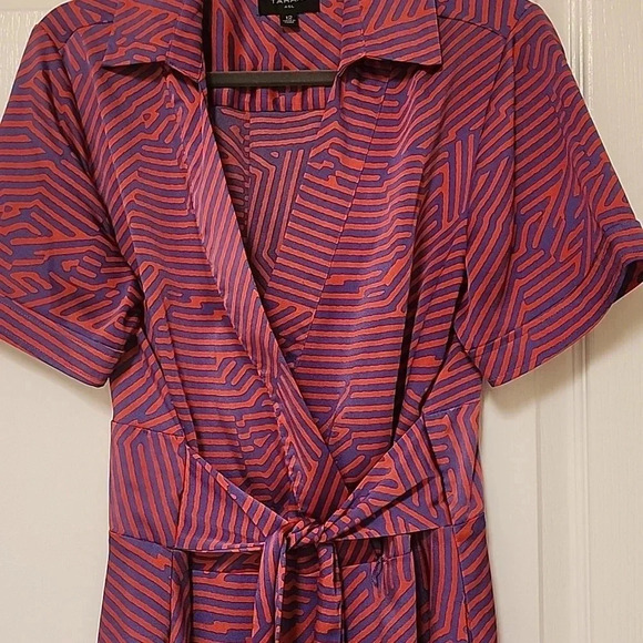 TAHARI ASL collared short sleeve wrap dress - Picture 5 of 5